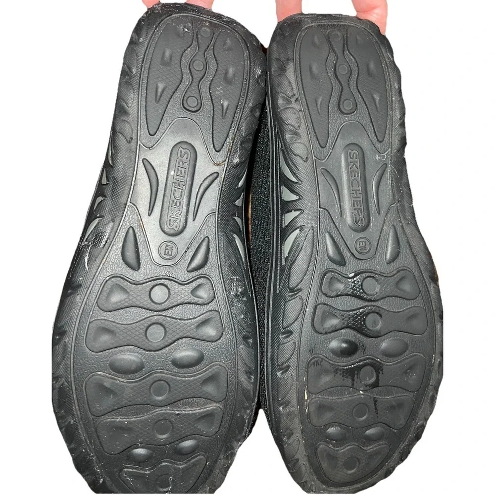 Skechers Air-Cooled Memory Foam Black Slip-On Women's Walking Shoes 10 EW